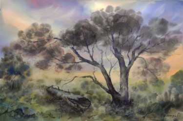 Schilderij getiteld "The passage of time" door Galina Yarovikova, Origineel Kunstwerk, Aquarel