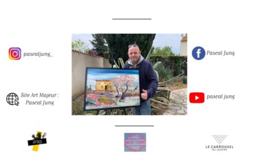 Peinture intitulée "new card" par Pascal Jung, Œuvre d'art originale, Huile