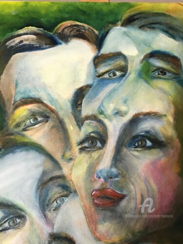 Malerei mit dem Titel "A look into the fut…" von Grazyna Hajewski, Original-Kunstwerk, Öl