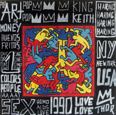 Peinture intitulée "SPACO pop HARING ,…" par Spaco, Œuvre d'art originale, Acrylique