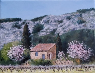 Peinture intitulée "Un petit cabanon" par Pascale Harnisch, Œuvre d'art originale, Huile