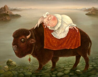 Sleeping Beauty. Print on canvas 50 cm. 印花与版画 标题为“Sleeping Beauty. Pr…” 由Irena Aizen, 原创艺术品, 数字打印 安装在木质担架架上