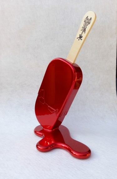 Rzeźba zatytułowany „Winter XXL rouge ch…” autorstwa 2mé / Blondeau, Oryginalna praca, Drewno