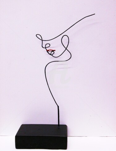 Skulptur mit dem Titel "Coup de vent" von Richard Paquette, Original-Kunstwerk, Metalle