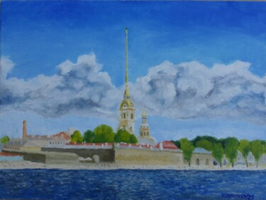 Painting titled "Peter and Paul Fort…" by Juri Semjonov, Original Artwork, Oil