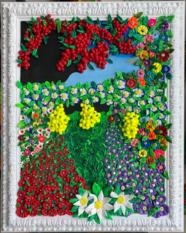 Sculpture intitulée "FLOWERS" par Massimo Zerbini, Œuvre d'art originale, Acrylique