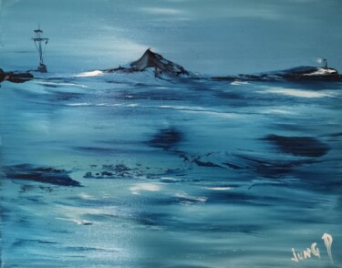 Peinture intitulée "Dream in blue" par Pascal Jung, Œuvre d'art originale, Huile