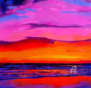 Peinture intitulée "Cloudscape n°51" par Xi Chen, Œuvre d'art originale, Huile