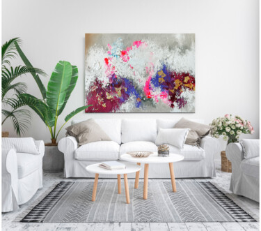 Painting titled "Grey rose painting,…" by Annet Loginova, Original Artwork, Acrylic