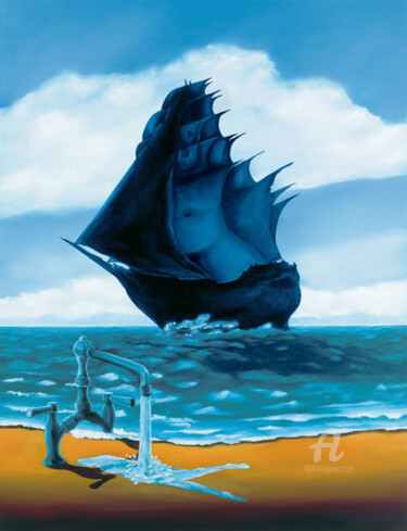 Schilderij getiteld "Irritation der Geze…" door Erich Kraft, Origineel Kunstwerk, Olie