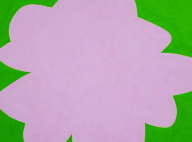 Schilderij getiteld "primula rosea" door Ed Weyden, Origineel Kunstwerk, Acryl