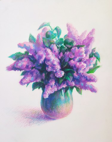 绘画 标题为“Morning flowers” 由Edgar Nazaryan, 原创艺术品, 粉彩