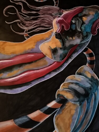图画 标题为“Hold on” 由Anna Reshetnikova, 原创艺术品, 墨