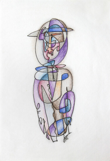 Abstract drawing of a man 图画 标题为“Abstract drawing of…” 由Nikolay Starostenko, 原创艺术品, 孔戴
