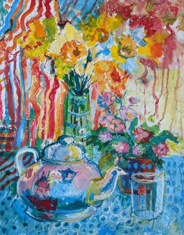 Malerei mit dem Titel "energy of spring" von Irina Kindritska, Original-Kunstwerk, Acryl