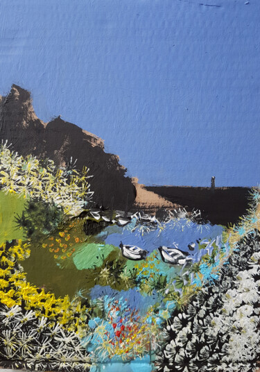 Une crique Peinture intitulée "Une crique" par Muriel Cayet, Œuvre d'art originale, Acrylique