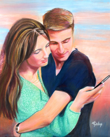Ensemble dans la même direction...:-) Painting titled "Ensemble dans la mê…" by Adyne Gohy, Original Artwork, Pastel Mounted on artwork_cat.