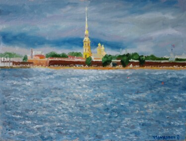 Painting titled "Peter and Paul Fort…" by Juri Semjonov, Original Artwork, Oil
