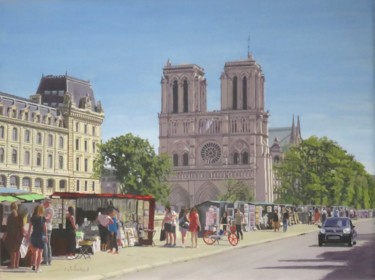 Painting titled "QUAI SAINT-MICHEL" by Jean-Luc Tranchand, Original Artwork, Oil