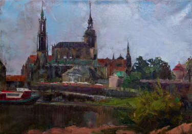 Peinture intitulée "Marine Kirche. Dres…" par Elena Branovitskaya, Œuvre d'art originale, Huile
