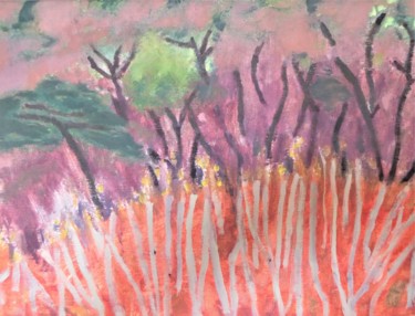 Painting titled "le bois d'en face" by Giulia Archer, Original Artwork, Oil