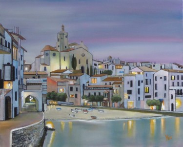 cadaques Peinture intitulée "cadaques" par Jean-Michel Yon, Œuvre d'art originale, Huile Monté sur Châssis en bois