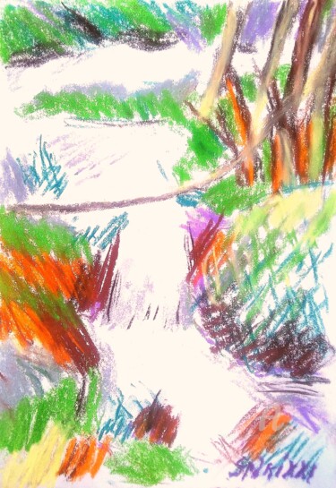 Painting titled "Douzieme virtuel ex…" by Slobodan Spasojevic (Spaki), Original Artwork, Pastel