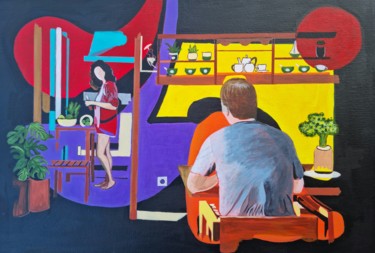 Painting titled "Ciné Pop" by Sophie Ackermann, Original Artwork, Acrylic