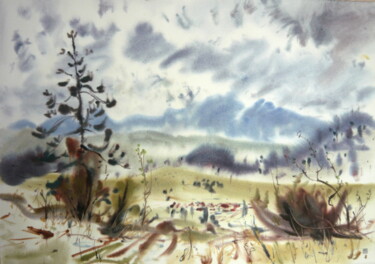 Painting titled "In the morning afte…" by Rudolf Suran, Original Artwork, Watercolor