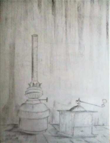 Dessin intitulée "Un bon café" par Roberto Urbano, Œuvre d'art originale, Crayon