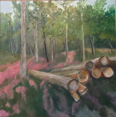 Peinture intitulée "Bruyeres" par Solene Briere, Œuvre d'art originale, Huile