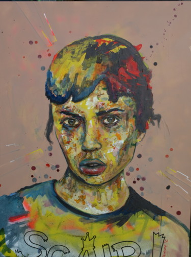 Peinture intitulée "Elle a l'air malade…" par Pascal Fairier, Œuvre d'art originale, Acrylique