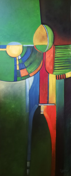 Painting titled "Naked" by Federico Oscar Federico Gonzalez C, Original Artwork, Oil Mounted on Wood Stretcher frame