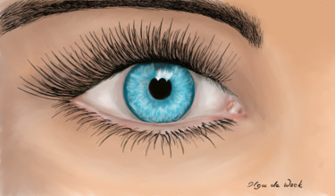 Painting titled "Un regard inoubliab…" by Olga De Weck, Original Artwork, Digital Painting