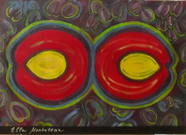 Painting titled "Plum" by Ella Manhattan, Original Artwork, Acrylic Mounted on Wood Stretcher frame