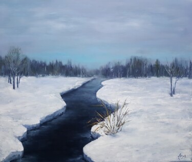 Peinture intitulée "Winter Silence" par Anya Komaristaia, Œuvre d'art originale, Huile