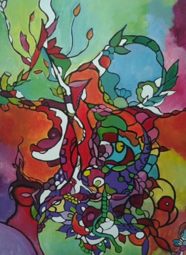 Schilderij getiteld "Driven by nature" door Nikv, Origineel Kunstwerk, Acryl