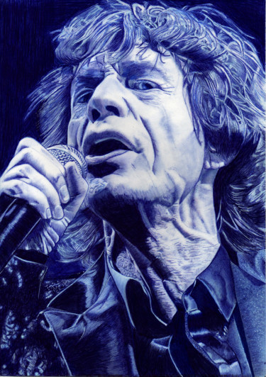图画 标题为“Mike Jagger” 由Ananou, 原创艺术品, 圆珠笔