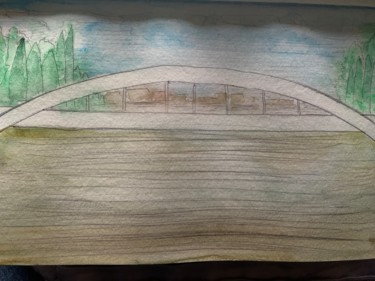 绘画 标题为“Walton Bridge” 由Richard Mangold, 原创艺术品, 水彩