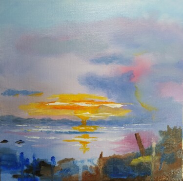 绘画 标题为“Sunset in yellow. S…” 由Karl-Werner Gerstner, 原创艺术品, 油