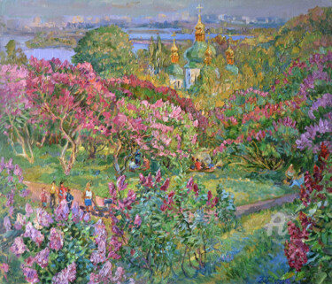 제목이 "Spring Blossom of L…"인 미술작품 Aleksandr Dubrovskyy로, 원작, 기름 나무 들것 프레임에 장착됨
