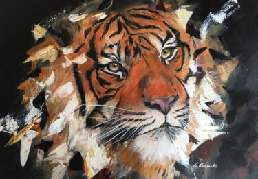 TIGER MOOD Peinture intitulée "TIGER MOOD" par Ksenia Lutsenko, Œuvre d'art originale, Acrylique