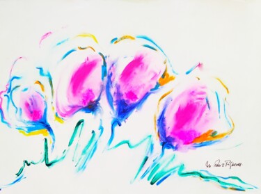 绘画 标题为“FLORES MUY ORDENADAS” 由M. Ruiz Figueras, 原创艺术品, 丙烯 安装在其他刚性面板上