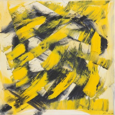 Painting titled "Gelbschwarze Formen" by Chris Schäfer, Original Artwork, Oil