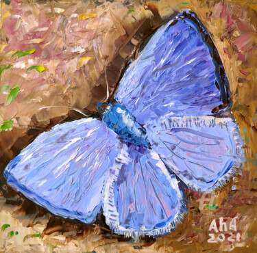 Butterfly moth painting 绘画 标题为“Butterfly moth pain…” 由Elena Gridneva, 原创艺术品, 油