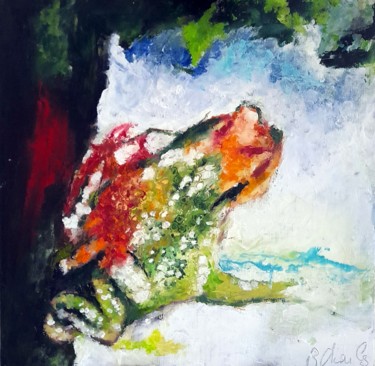 绘画 标题为“Le crapaud de Michel” 由Robert Charles, 原创艺术品, 油 安装在纸板上