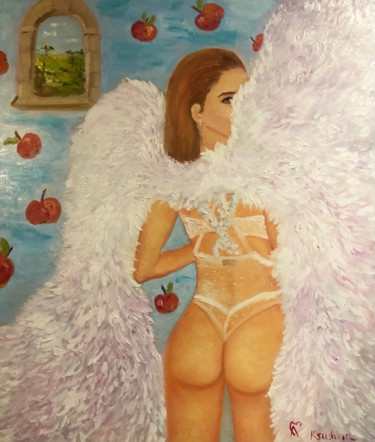 绘画 标题为“Ангел, яблочки и рай” 由Ксения Шер/Kseniya Scher, 原创艺术品, 油