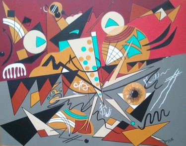Peinture intitulée "composition graphiq…" par Christian Grezel, Œuvre d'art originale, Acrylique