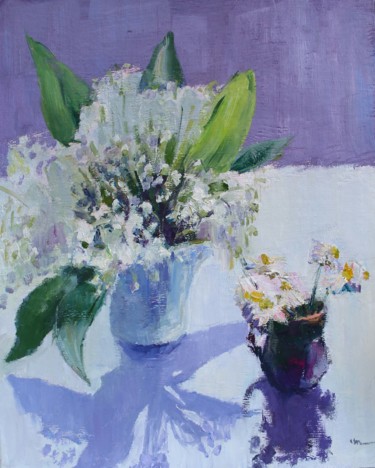 Peinture intitulée "Lilies of the valle…" par Volha Milashevich, Œuvre d'art originale, Huile