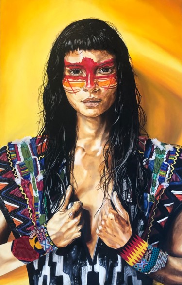 Peinture intitulée "La force de la douc…" par Asil, Œuvre d'art originale, Huile